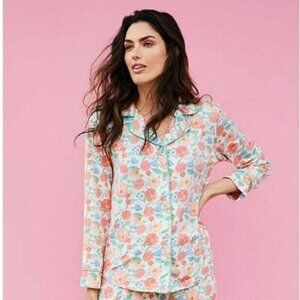 Matilda Jane sz M women Pink Blossom pajama top button front floral